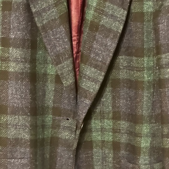 VINTAGE John Meyer Plaid wool blazer‎ single button Sz 8 - Picture 3 of 9